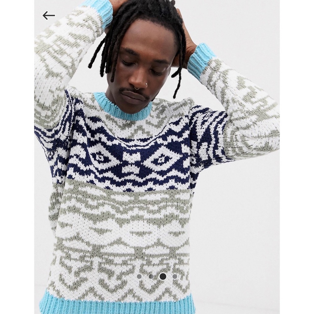 ASOS Multicolor Patterned Crewneck Sweater - Picture 3 of 9